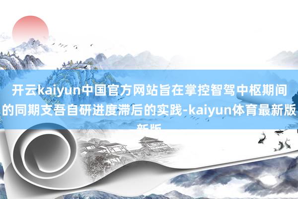 开云kaiyun中国官方网站旨在掌控智驾中枢期间的同期支吾自研进度滞后的实践-kaiyun体育最新版