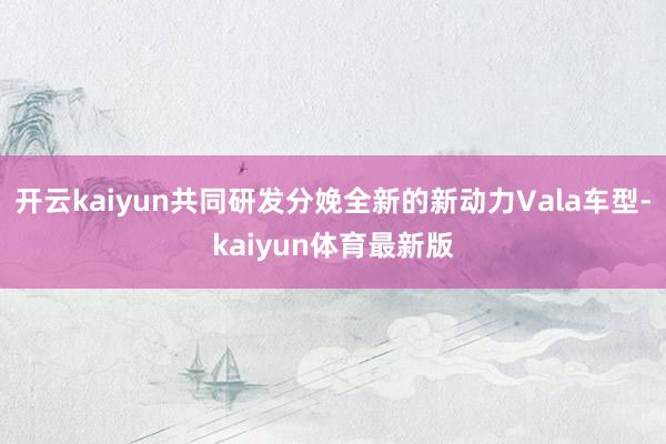 开云kaiyun共同研发分娩全新的新动力Vala车型-kaiyun体育最新版