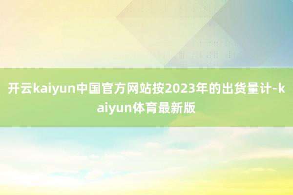 开云kaiyun中国官方网站按2023年的出货量计-kaiyun体育最新版