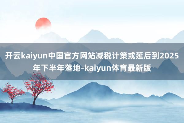 开云kaiyun中国官方网站减税计策或延后到2025年下半年落地-kaiyun体育最新版