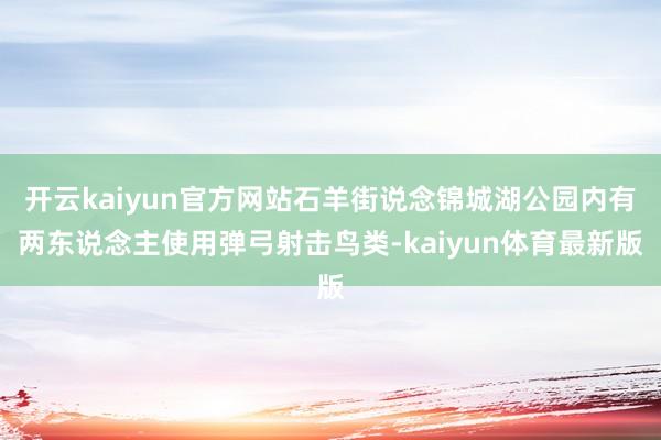 开云kaiyun官方网站石羊街说念锦城湖公园内有两东说念主使用弹弓射击鸟类-kaiyun体育最新版