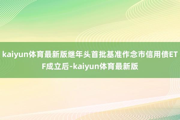 kaiyun体育最新版继年头首批基准作念市信用债ETF成立后-kaiyun体育最新版