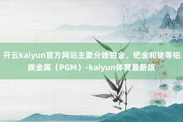 开云kaiyun官方网站主要分娩铂金、钯金和铑等铂族金属（PGM）-kaiyun体育最新版