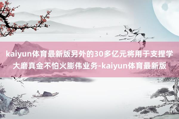 kaiyun体育最新版另外的30多亿元将用于支捏学大磨真金不怕火膨伟业务-kaiyun体育最新版